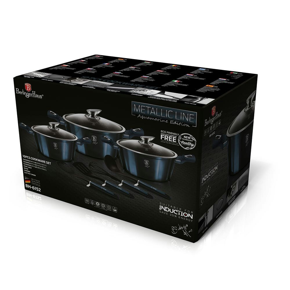 Berlinger Haus 10-Piece Cookware Set Berlinger Haus BH-6152 Aquamarine Collection