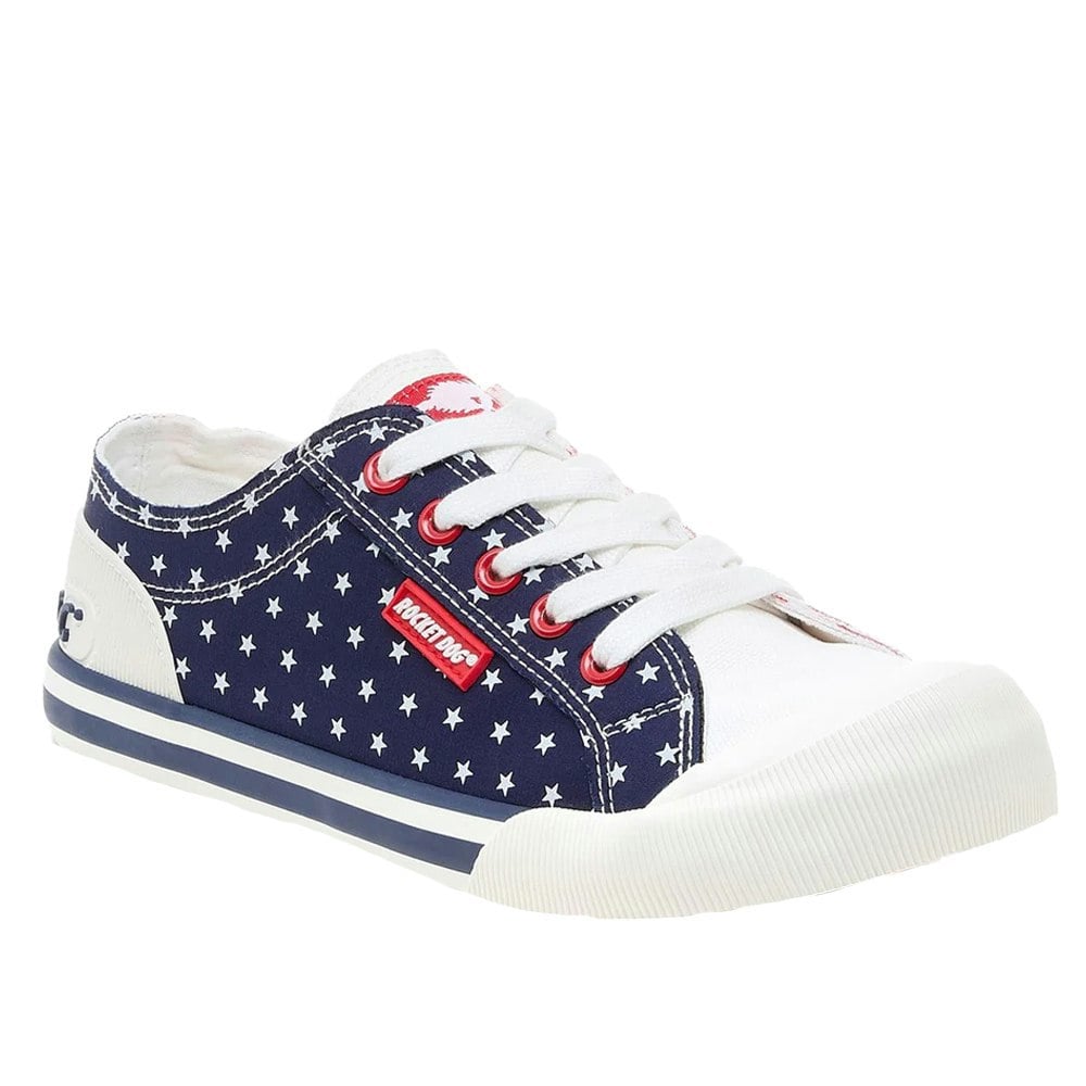 Rocket Dog Womens Jazzin Spangle Trainers - Red/White/Navy