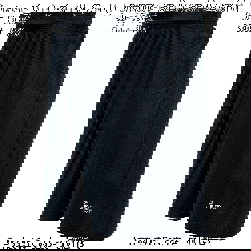 S ADULT Elastic Lightweight Football Gym Training Shorts - Plain BLACK 30-32"