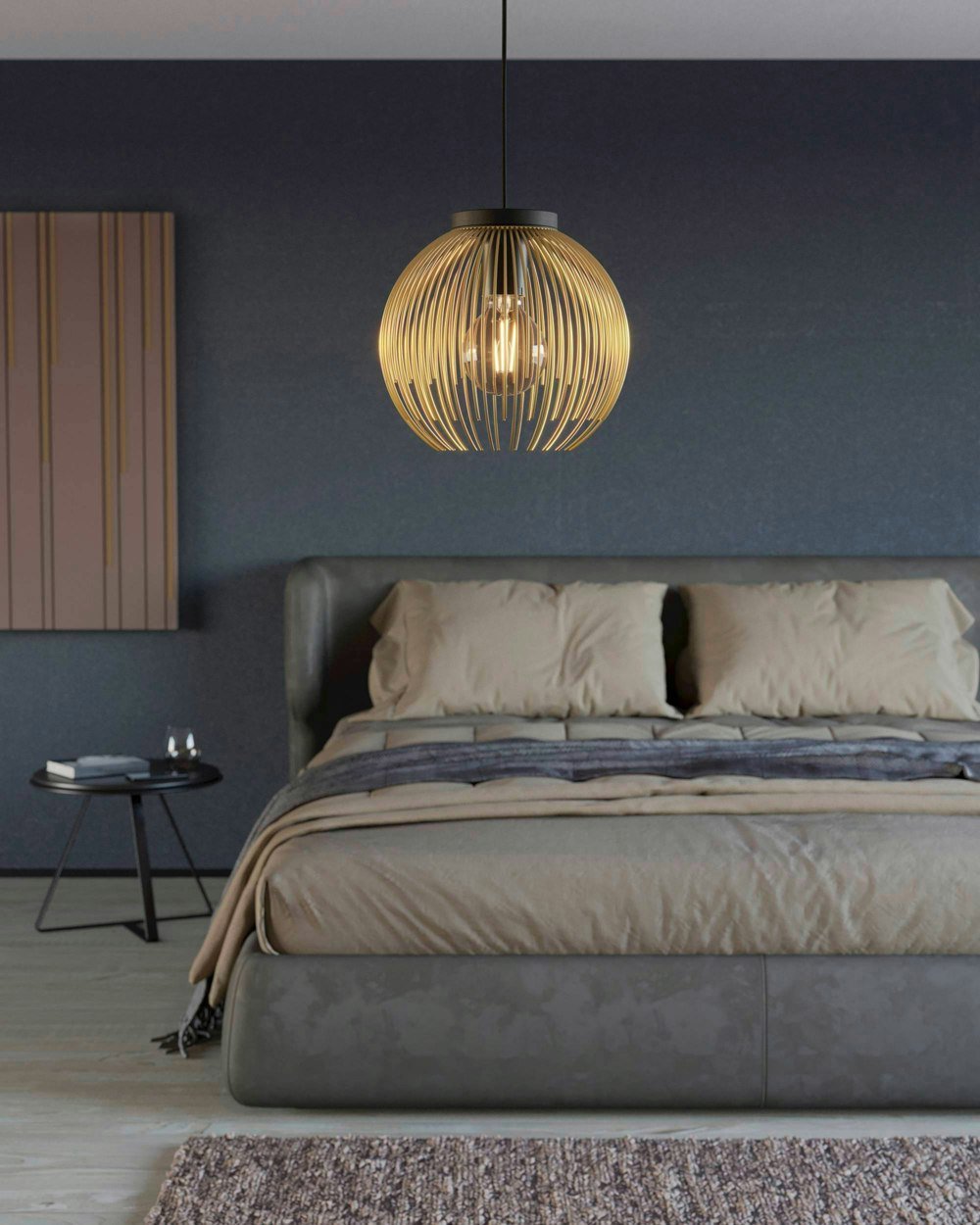EGLO Venezuela Spherical Gold And Black Single Pendant Light