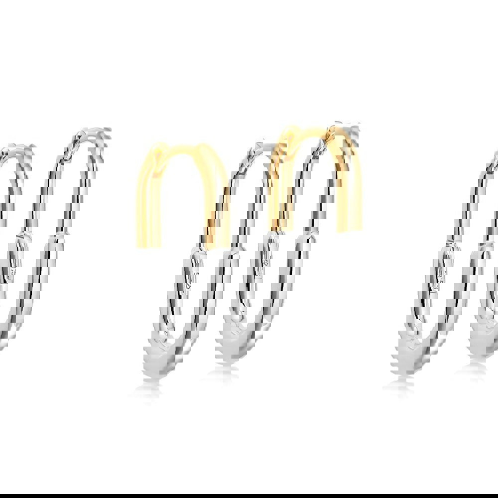 Gold Trip Two Tone U Hoops