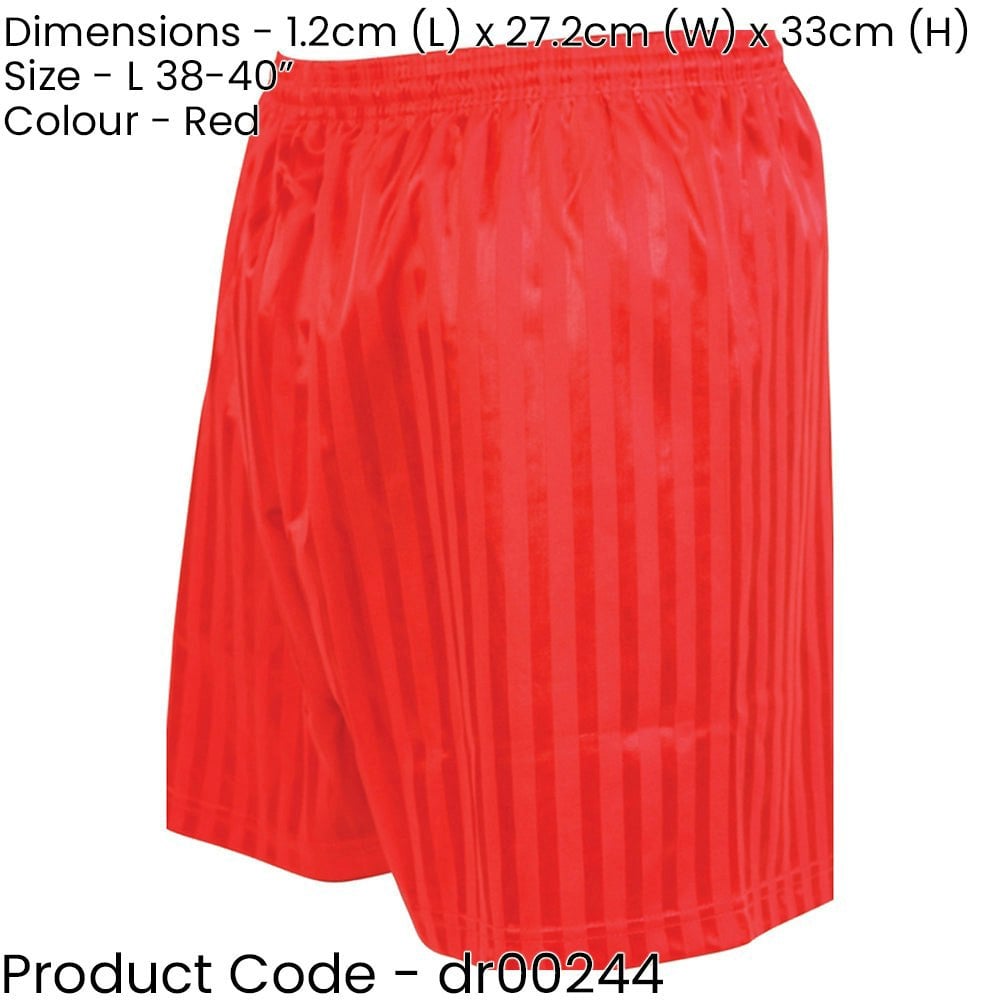 L - RED Adult Sports Continental Stripe Training Shorts Bottoms - Football