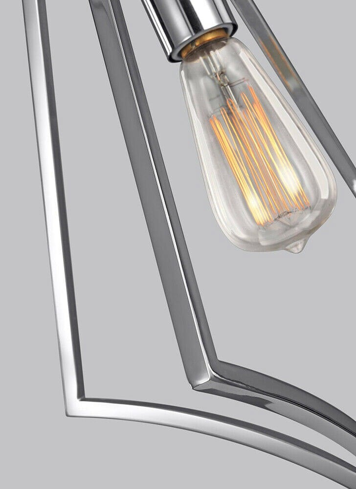 Outdoor 1 Bulb Ceiling Pendant Light Fitting Polished Chrome LED E27 60W Loops