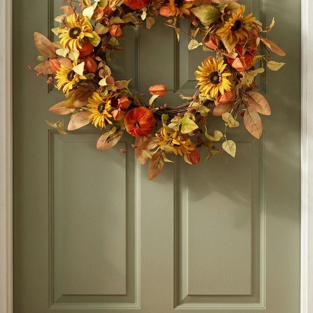Garden Greatness Seasonal Pumpkin Autumn Harvest Wreath