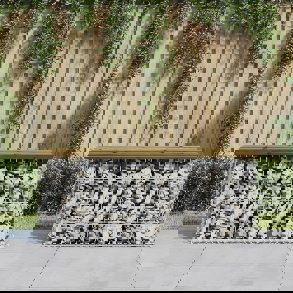 Berkfield Garden Bench Gabion Design 103x44x42 cm Impregnated Wood Pine