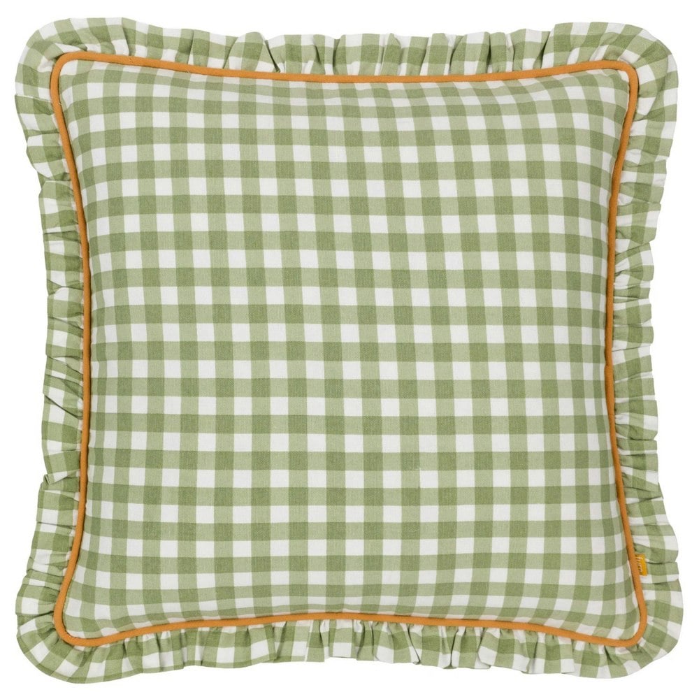 Furn Maude Reversible Gingham Cushion Cover - Sage