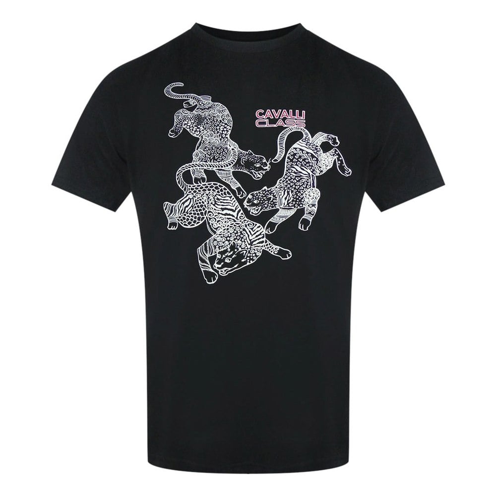 Cavalli Class Txt60C Jd060 05051 Black T-Shirt Mens M