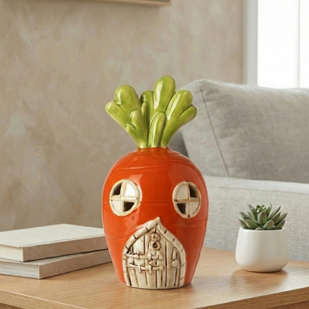 Garden Greatness LED Ceramic Carrot House Ornament