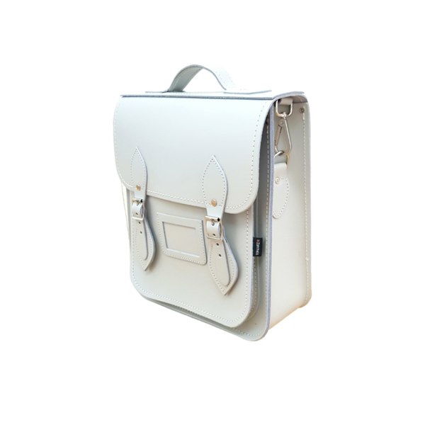 Zatchels Handmade Leather City Backpack - Eggshell