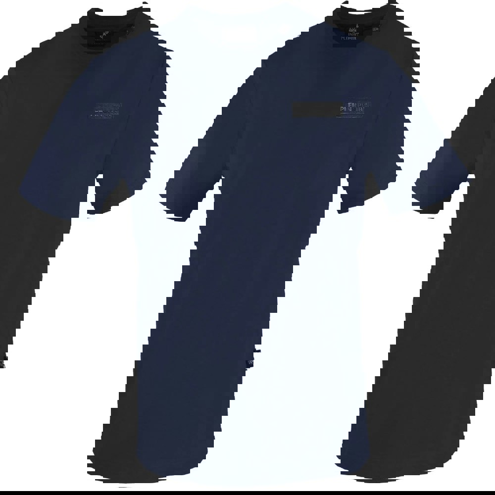 Plein Sport Circle Logo On Back Navy Blue T-Shirt S