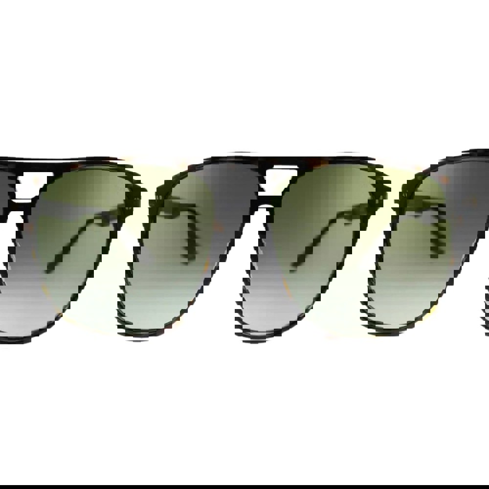 BMW Dark Havana Brown Frame Gradient Green Lens Sunglasses