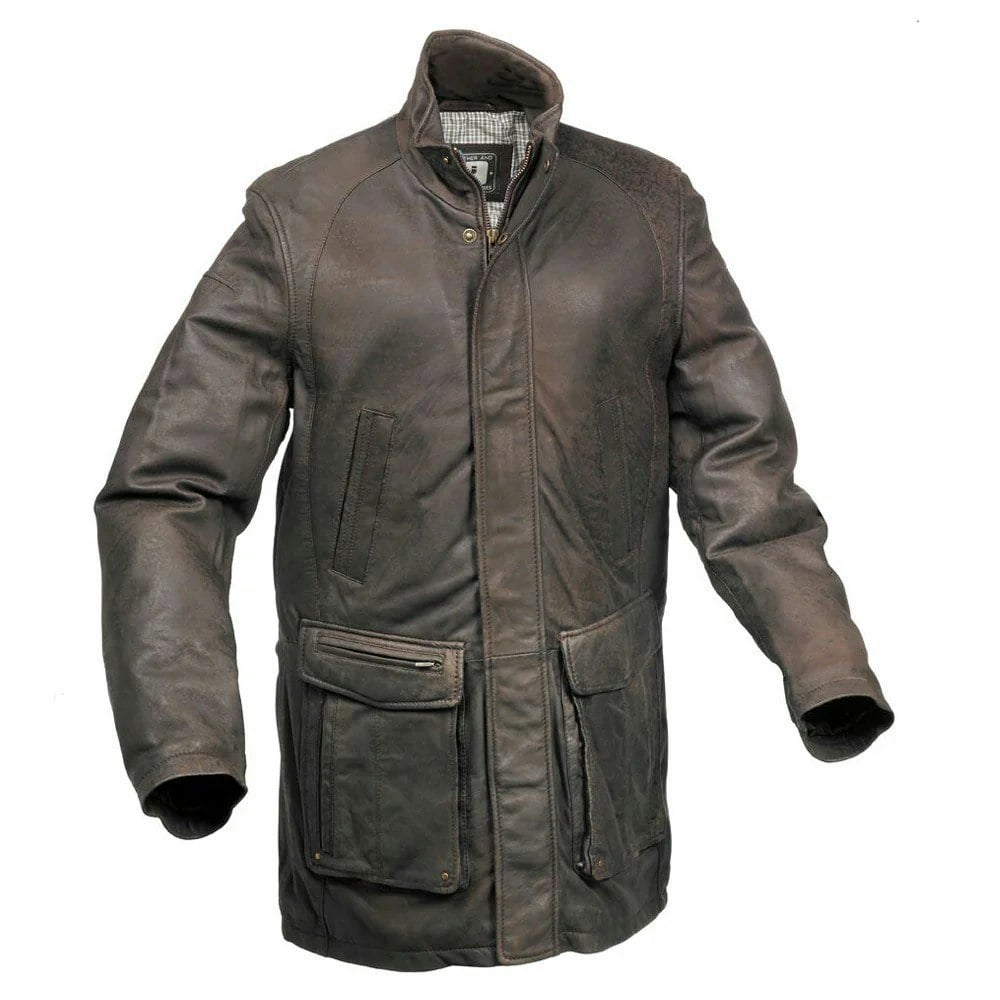 Eastern Counties Leather Mens Leather Mid Length Jacket - Brown