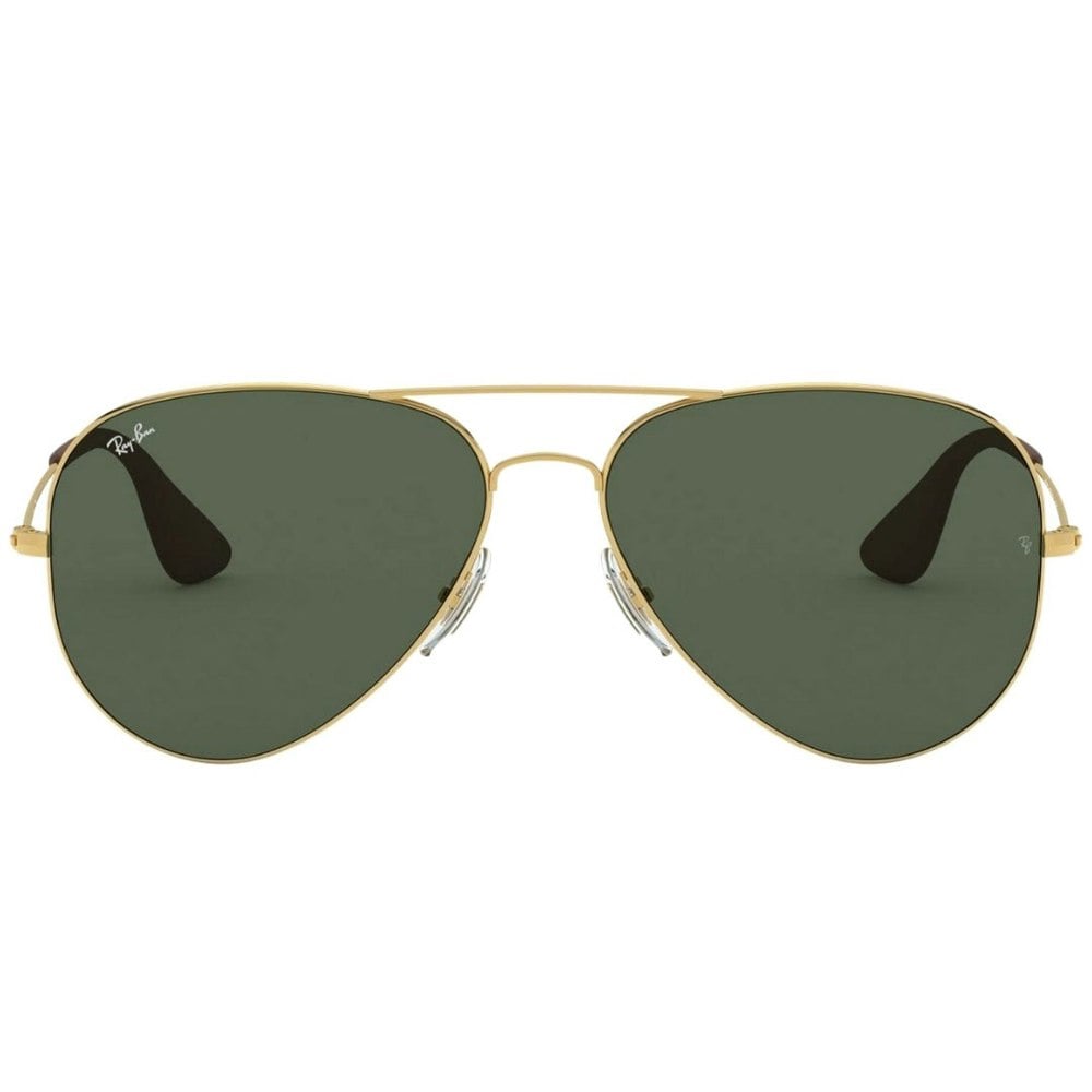 Ray-Ban Pilot Dark Green Lens Gold Sunglasses