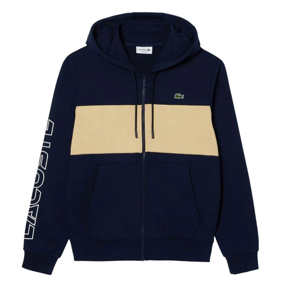Lacoste Mens Colour Block Full Zip Hoodie - Navy