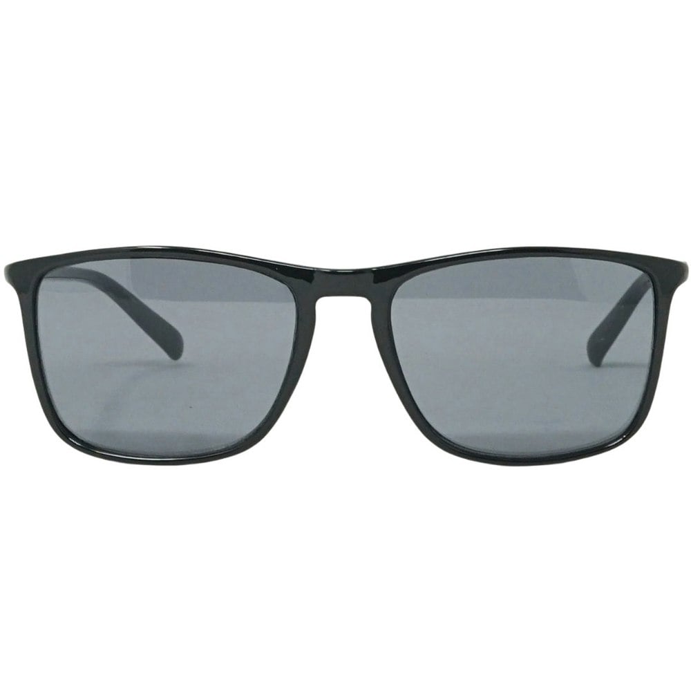 Calvin Klein Solid Smoke Lens Shiny Black Sunglasses