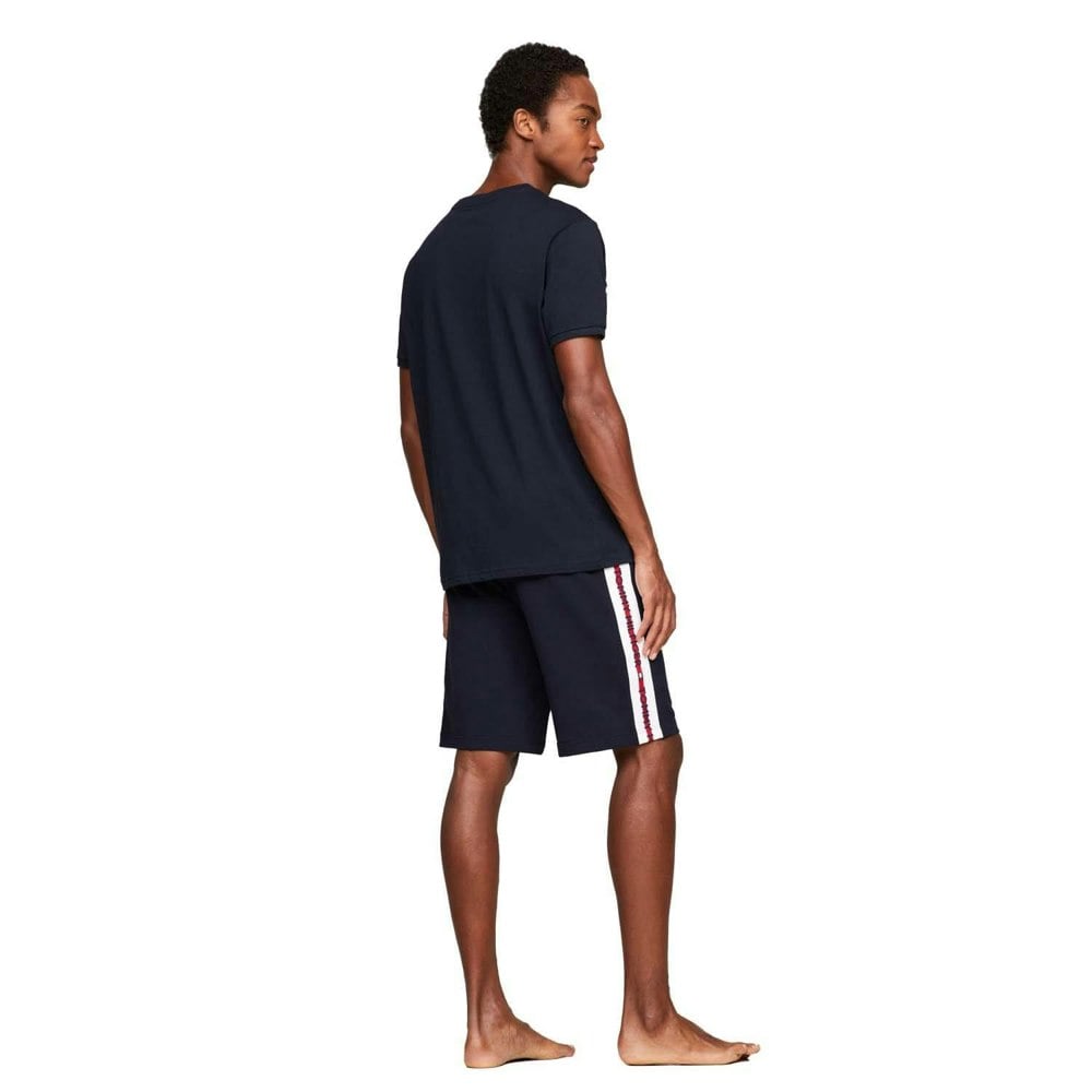 Tommy Hilfiger Mens Stripe Logo T-Shirt - Blue