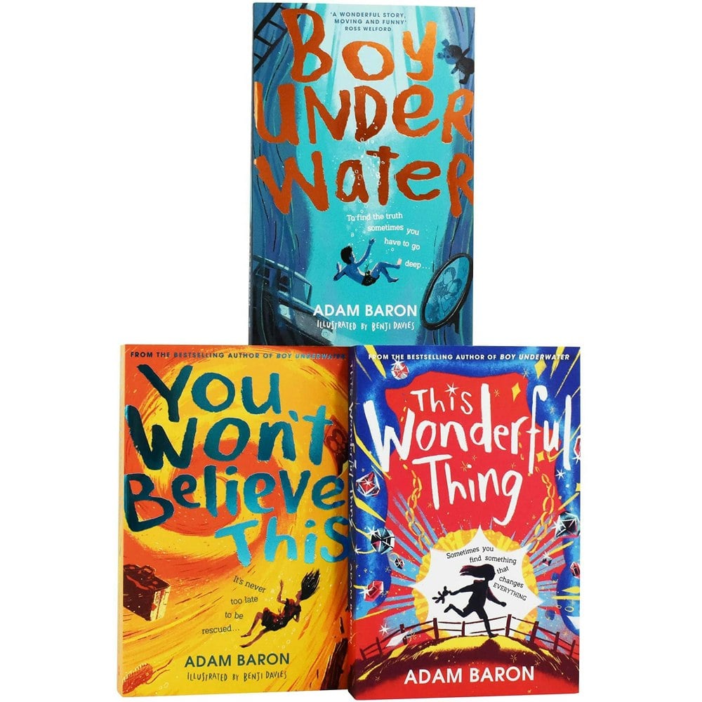 Adam Baron Boy Underwater 3 Books Set Boy Underwater, You Wont Believe This, This Wonderful Thing