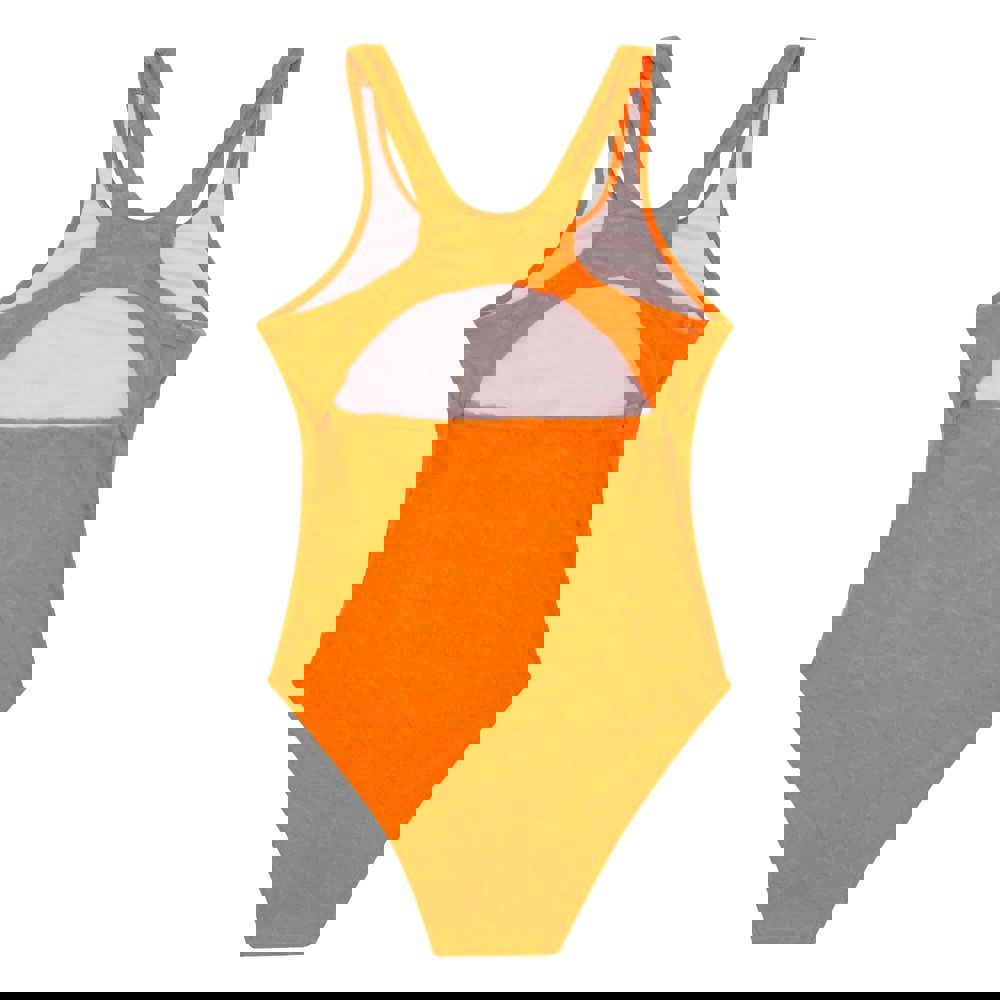 Regatta Girls Katrisse Floral Textured One Piece Swimsuit - Satsuma