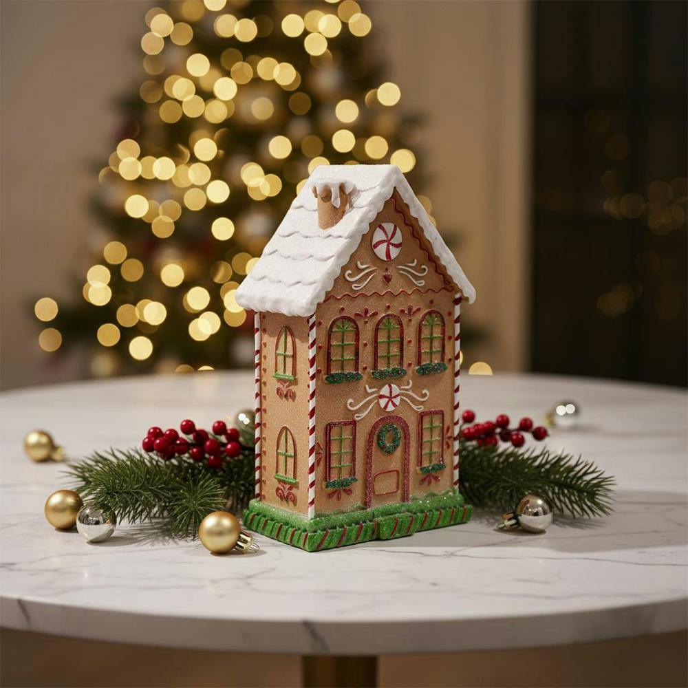 Garden Greatness Gingerbread Candy Cane House Ornament