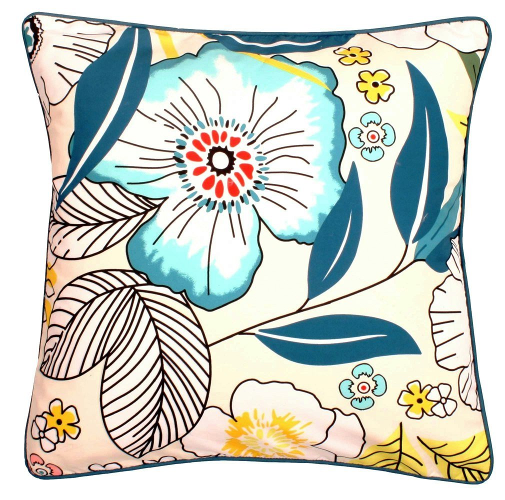Velosso Colourful Floral Print Scatter Cushion - 43cm x 43cm
