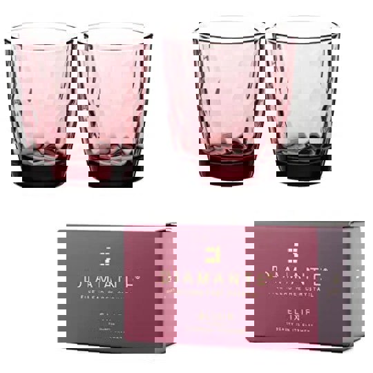 Diamante All Rounder Coloured Tumblers ‘Mosaic Pink Lilac' - Set of 2