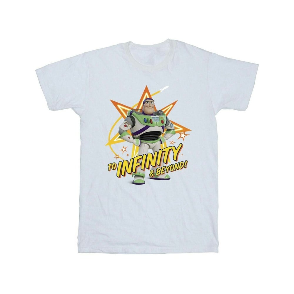 Disney Girls Toy Story Buzz To Infinity Cotton T-Shirt - White