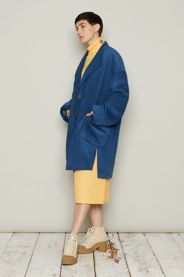 Bo Carter Hilmar Corduroy Oversized Jacket - Blue