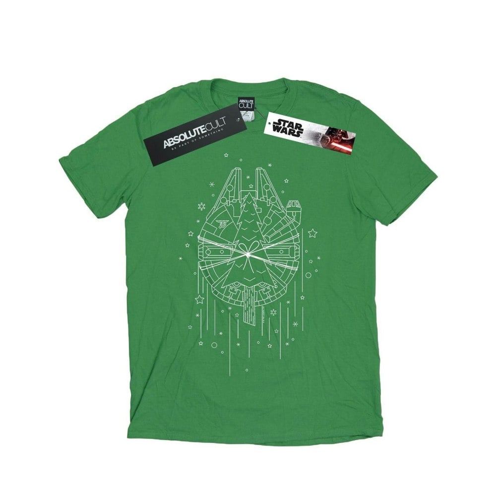 Star Wars Mens Millennium Falcon Christmas Tree Delivery T-Shirt - Irish Green