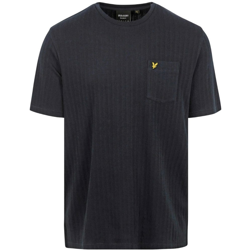 Lyle & Scott Pocket Logo Textured Dark Navy T-Shirt