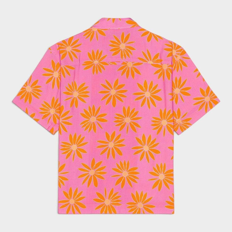 Jacquemus La Chemise Jean Print Orange Pink Flowers