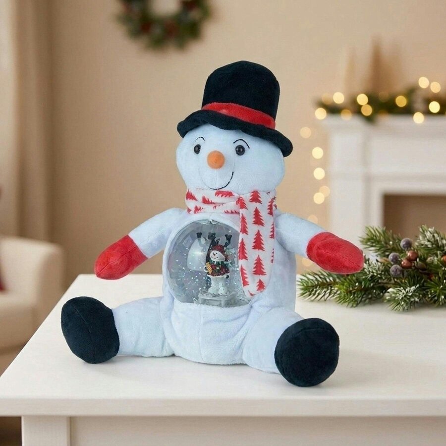 Garden Greatness Plush Snowman with Snow Globe Decoration