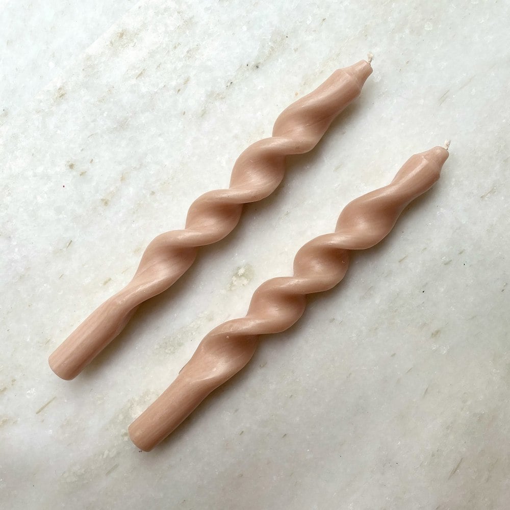 Hot Pottery Barely Pink Twist Candles