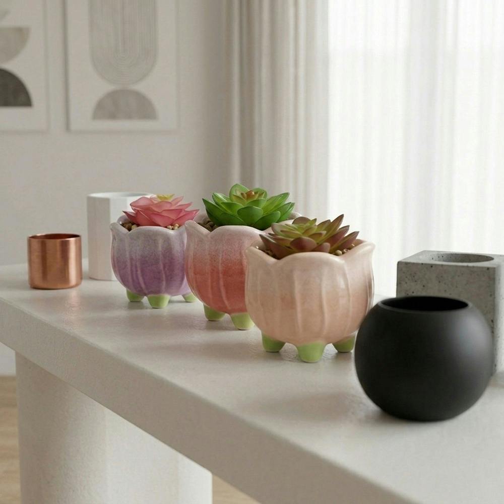 Garden Greatness Trio Tulip Artificial Potted Plant Decor