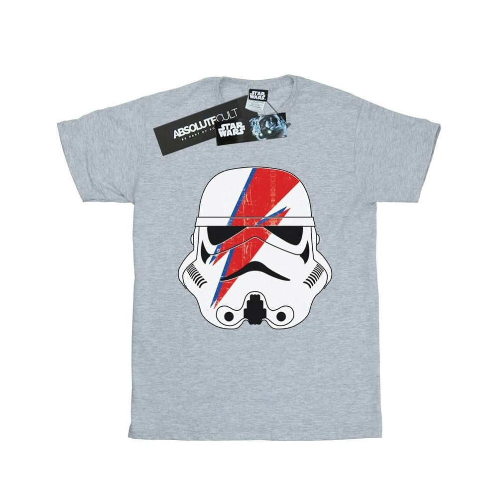 Star Wars Boys Glam Stormtrooper Lightning Bolt Cotton T-Shirt - Sports Grey