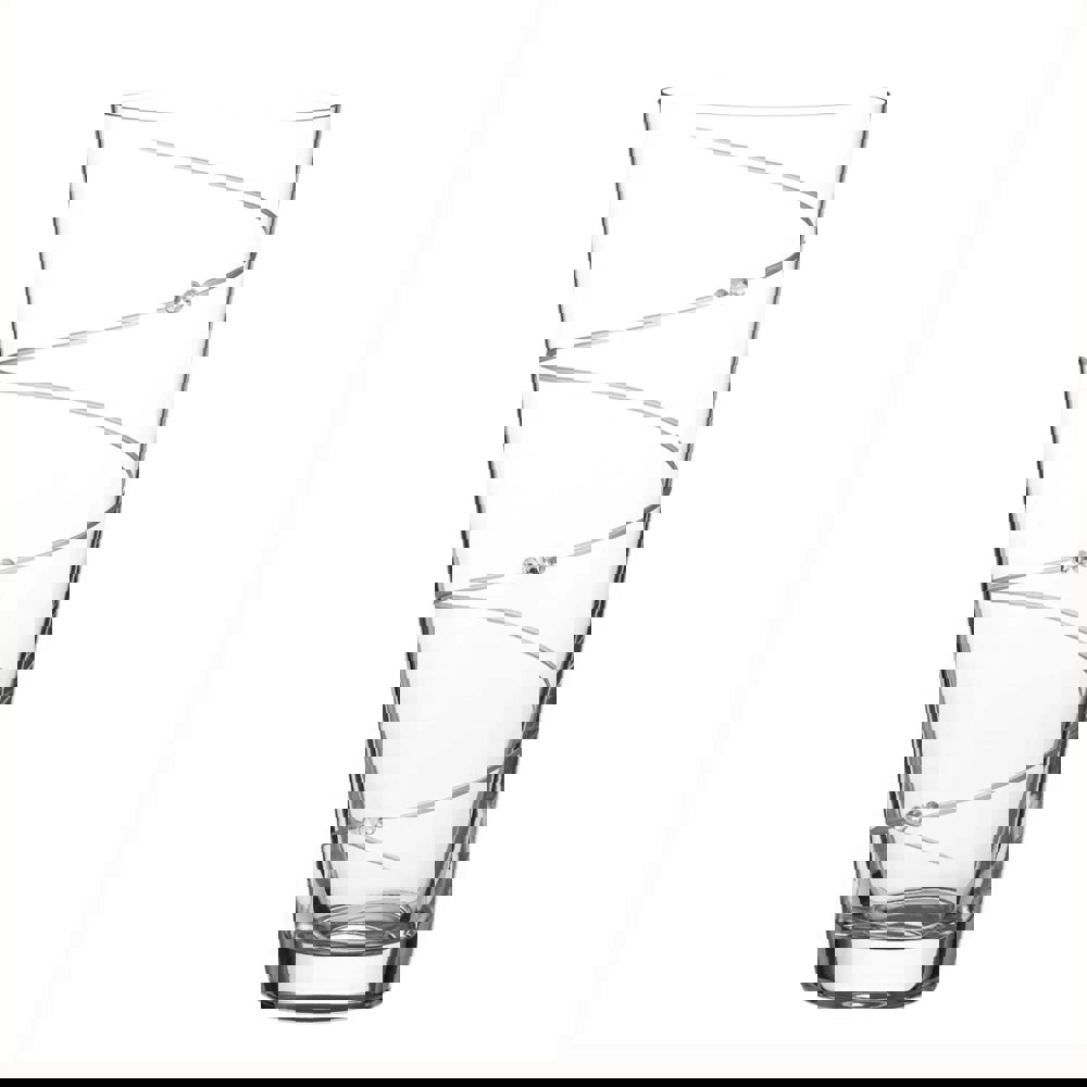 Diamante Swirl Conical Tapered Vase Adorned with Crystals by Swarovski® - 25cm