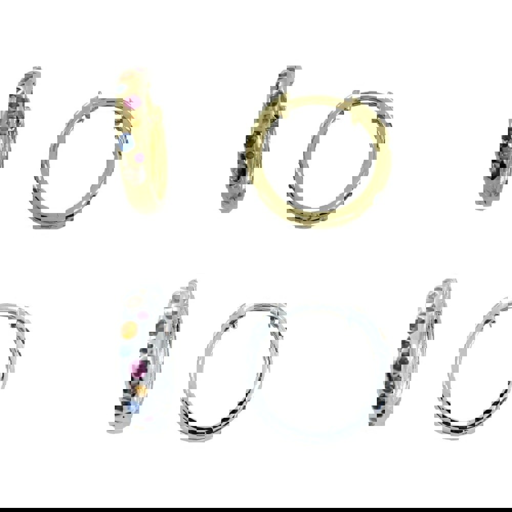 Rainbow Stone Hoops