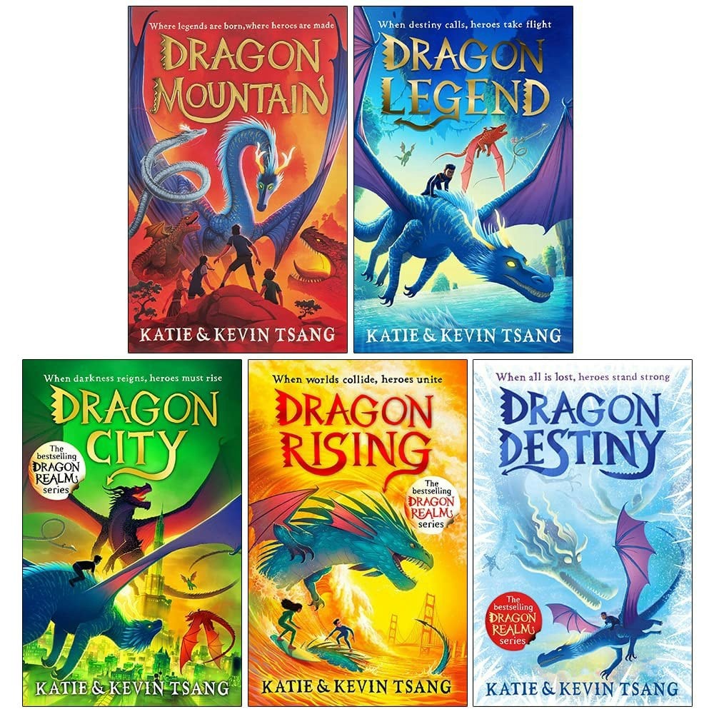 Dragon Realm 5 Book Set By Katie Tsang & Kevin Tsang Dragon Mountain, Dragon Legend & more