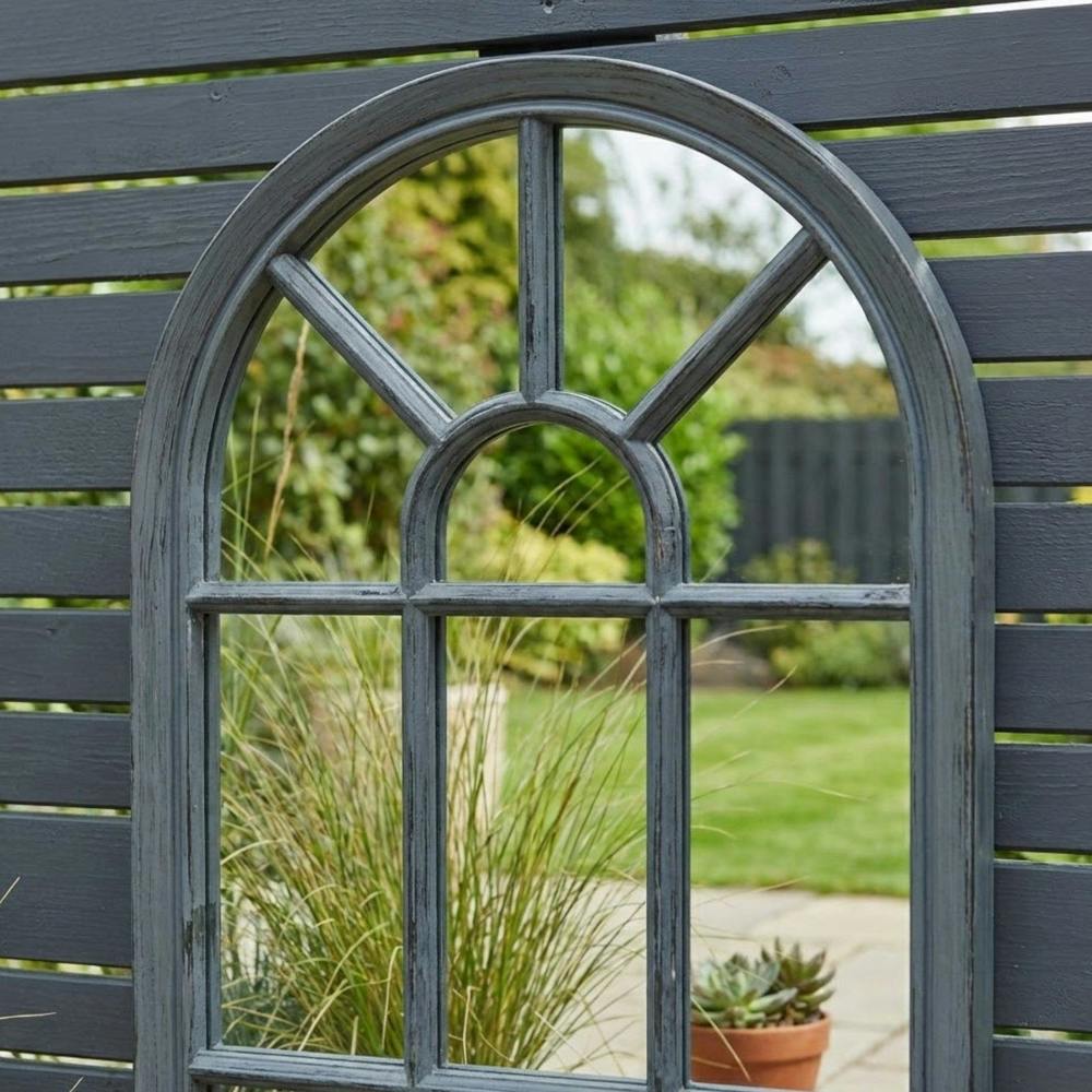Garden Greatness Lunaria Slate Arched Garden Mirror