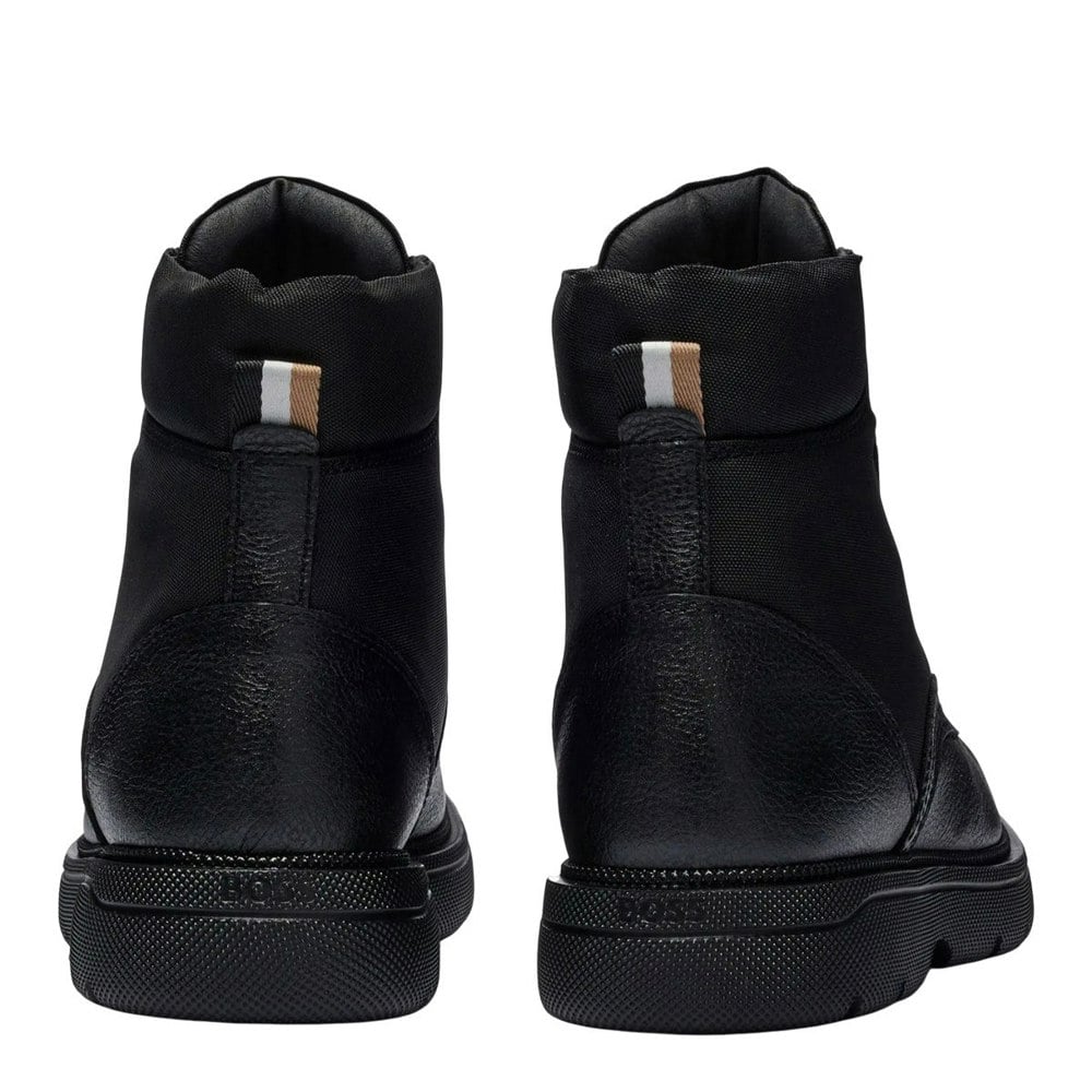 Boss Mens Jacob Grain Leather Ankle Boots - Black