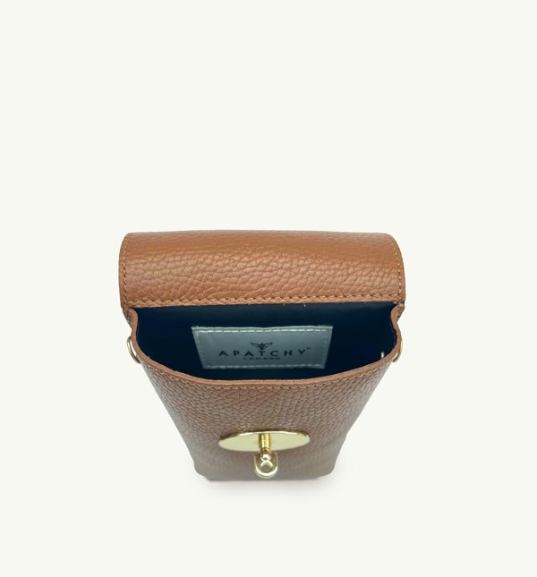 Apatchy London The Frankie Leather Phone Bag - Tan