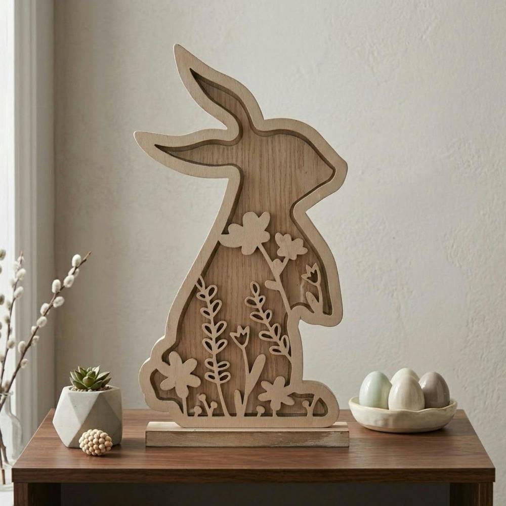 Garden Greatness Wooden Standing Light Up Bunny