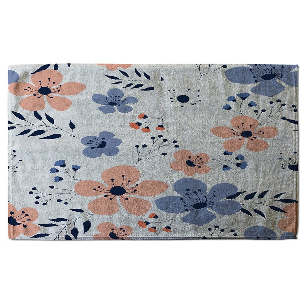 Benjamin Tate Design Pink & Blue Flowers (Bath Towel)