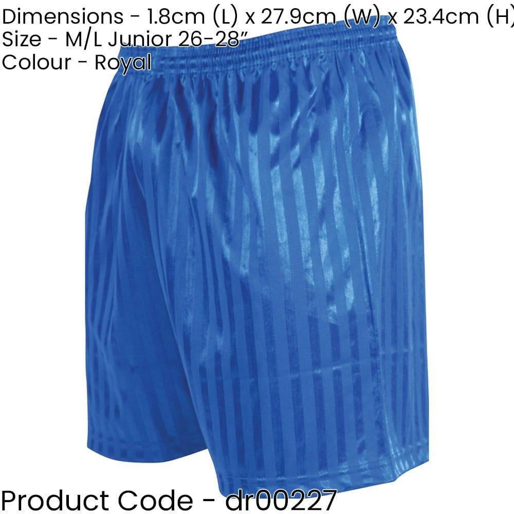 M/L ROYAL BLUE Junior Sports Continental Stripe Training Shorts Bottoms Football