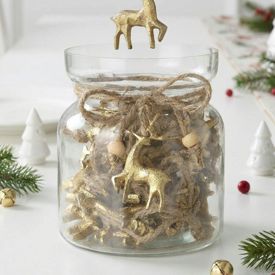 Garden Greatness Decorative Hanging Reindeer Glass Jar Set
