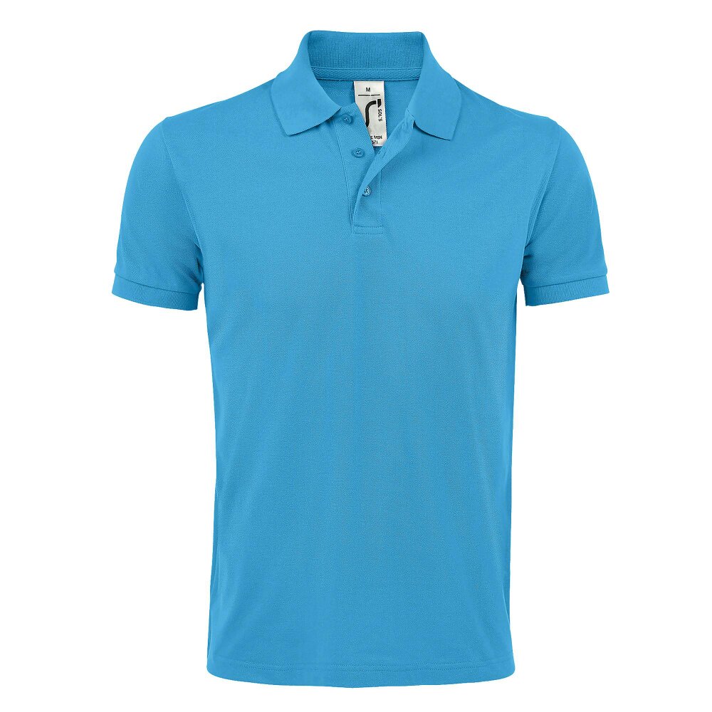 SOLs Mens Prime Pique Plain Short Sleeve Polo Shirt - Aqua - Aqua - 65% Polyester/35% Ringspun Cotton