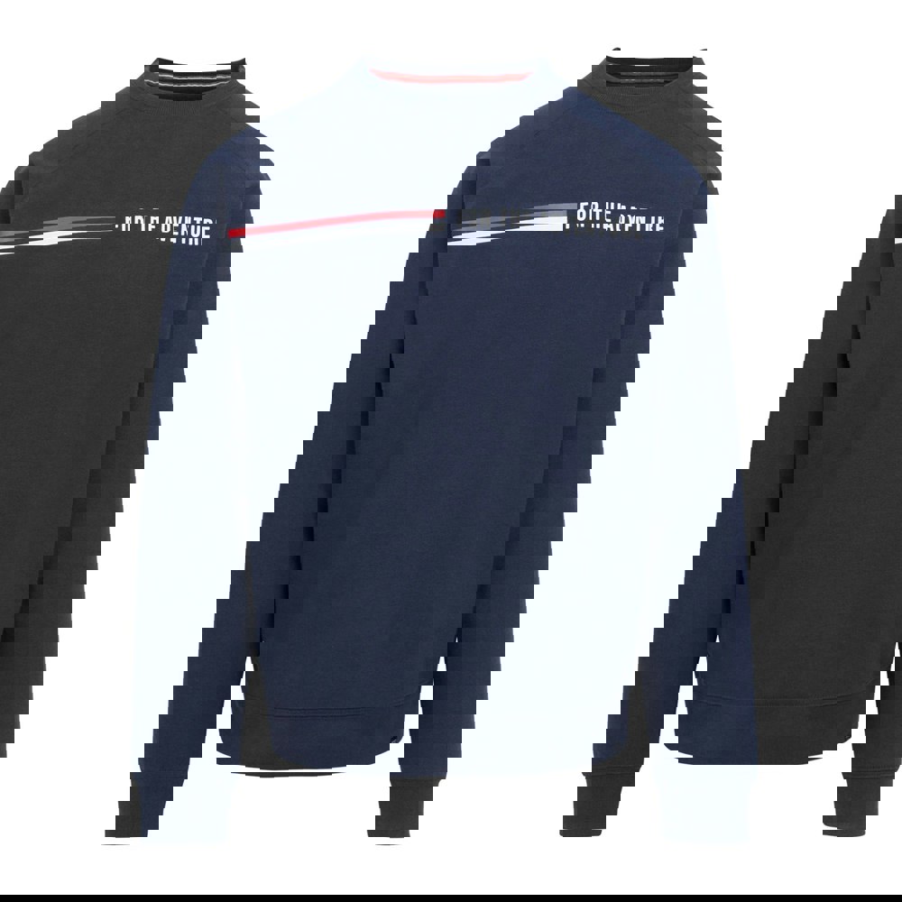 Regatta Mens Nithsdale Stripe Crew Neck Sweatshirt - Navy