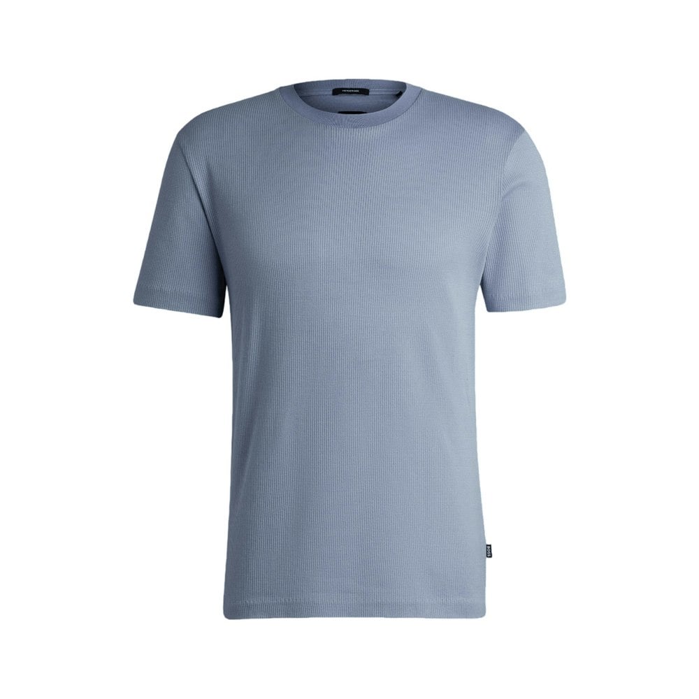 Boss Mens Structured Cotton T-Shirt - Blue