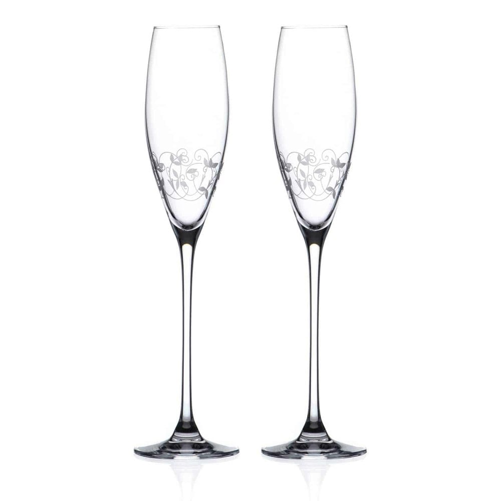 Diamante Arabesque Champagne and Prosecco Flutes - Set of 2