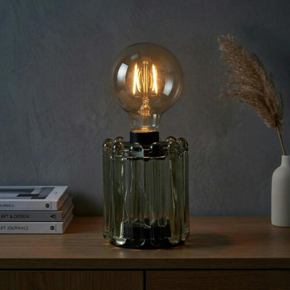 Garden Greatness Olive Bulb Milan Glass Table Lamp