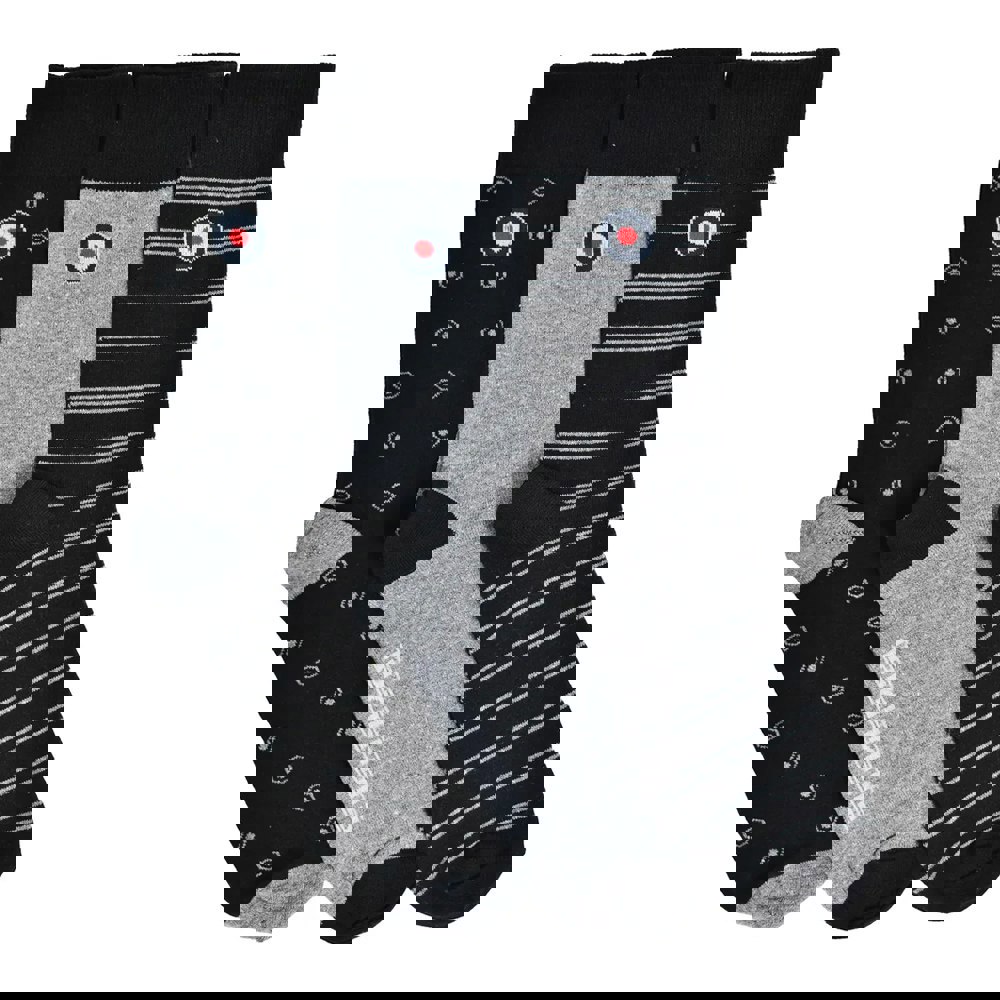 Lambretta Mens Target Socks (Pack of 3) - Black/Grey